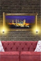 RUSTİK IŞIKLI Camii Kanvas Rustik Tablo K