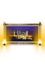 RUSTİK IŞIKLI Camii Kanvas Rustik Tablo K