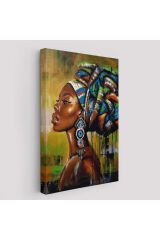 Siyah Kadın Kanvas Tablo, Afrikalı Kadın Kanvas Tablo-5221