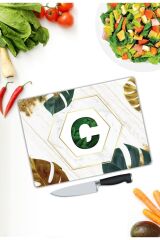 C Harfli | Cam Kesme Tahtası |  25 x 35 cm
