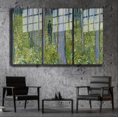 Ünlü Ressamlar ve Yapıtları Modern Yaşam Alanları İçin 3'lü Dikey Cam Tablo 131