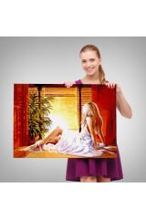 Pencere Önündeki Kadın Tablosu-6633