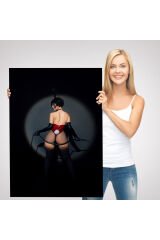 Çıplak Seksi Kadın Vintage İç Çamaşırı Yatak Odası Duvar Tablosu-5267