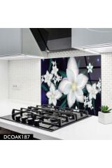 Disegno Cam Ocak Arkası Koruyucu | Çiçek Desenli