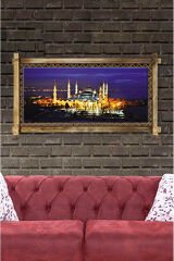 RUSTİK IŞIKLI Camii Kanvas Rustik Tablo B