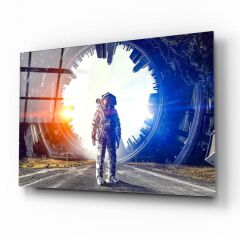 Astronot Cam Tablo Özel Tasarım Ofis, Mutfak Çocuk Odası, Salon Dekorasyon