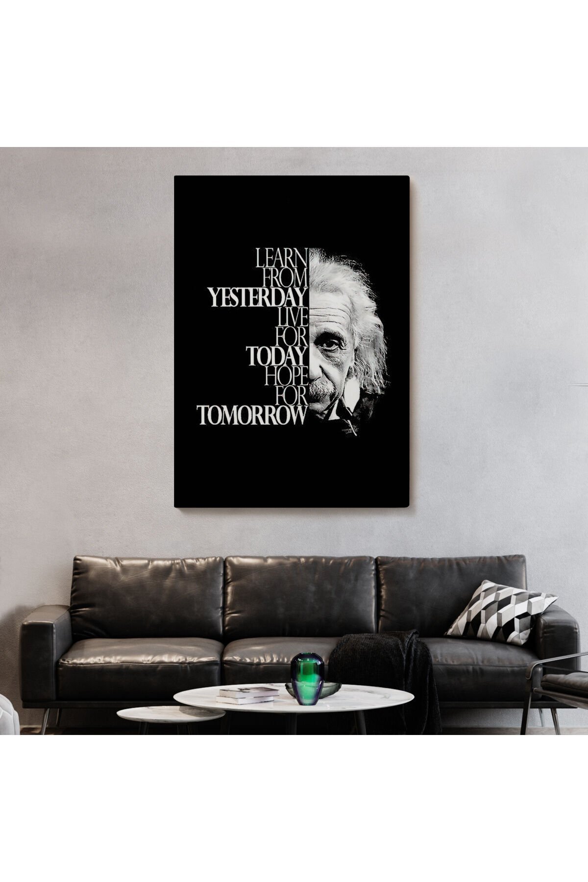 Dünden Öğrenin Bugünü Yaşayın Yarını Umut Edin Kanvas Tablo, Albert Einstein-5275