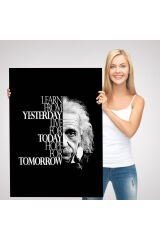 Dünden Öğrenin Bugünü Yaşayın Yarını Umut Edin Kanvas Tablo, Albert Einstein-5275