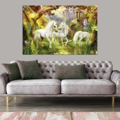 Dekoratif Baskı Unicorn Kanvas Tablo