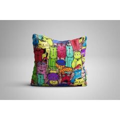 Dijital Baskılı Kırlent Kılıfı 4 Adet 43 x 43