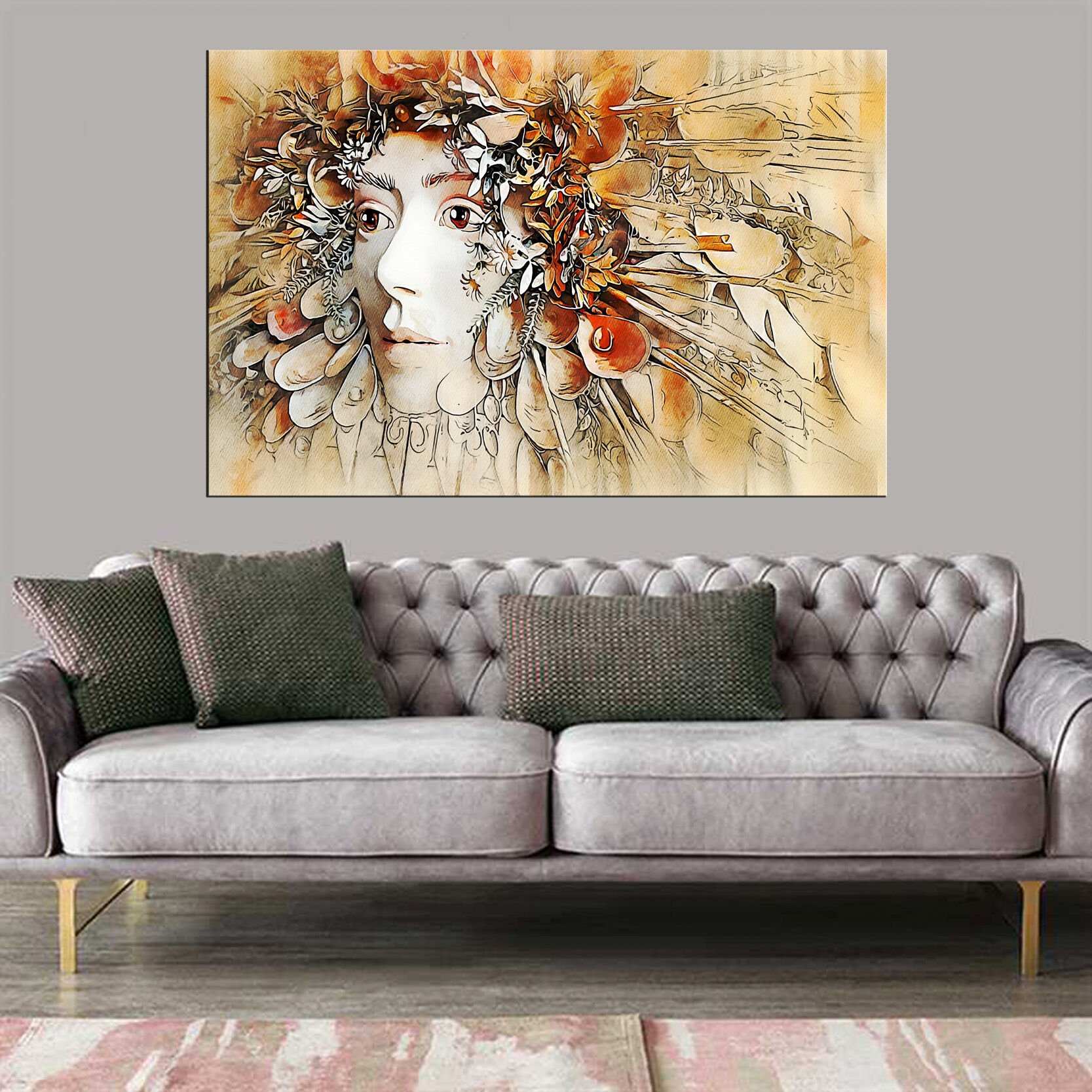Dekoratif Baskı Pop Art Woman ( Kadın) Kanvas Tablo