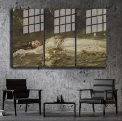 Ünlü Ressamlar ve Yapıtları Modern Yaşam Alanları İçin 3'lü Dikey Cam Tablo 189