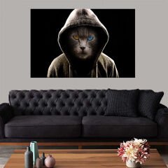 Dekoratif Baskı Underground Cat Kanvas Tablo