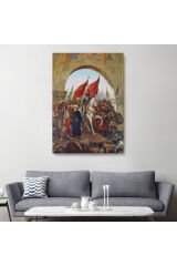 Fausto Zonaro Fatih Sultan Mehmet İstanbul'a Girerken Kanvas Tablo-5298