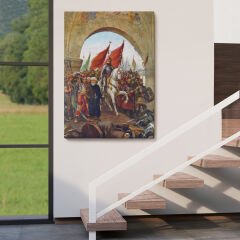 Fausto Zonaro Fatih Sultan Mehmet İstanbul'a Girerken Kanvas Tablo-5298