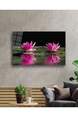 Lotus Çiçeği Cam Tablo 4mm Dayanıklı Temperli Cam