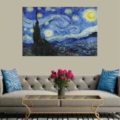 Dekoratif Baskı Van Gogh Yıldızlı Gece Kanvas Tablo