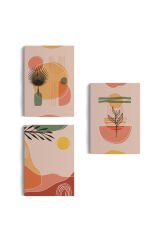 3’lü Tablo Modern Minimal Tasarım Koleksiyon Dekoratif Şık ve Modern Duvar Tablo Seti-BG-32