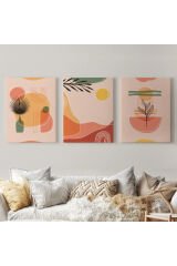 3’lü Tablo Modern Minimal Tasarım Koleksiyon Dekoratif Şık ve Modern Duvar Tablo Seti-BG-32
