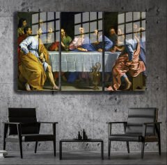 Ünlü Ressamlar ve Yapıtları Modern Yaşam Alanları İçin 3'lü Dikey Cam Tablo 204