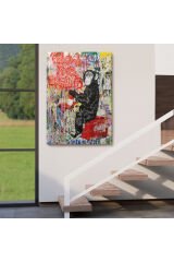 Hayallerinin Peşinden Git,Maymun Graffiti Posteri, Banksy Graffiti Kanvas Tablo-5304