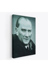 Atatürk Portre Tablosu Mustafa Kemal Atatürk Dikdörtgen Dekoratif Kanvas Tablo-CG-57