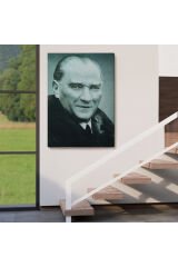 Atatürk Portre Tablosu Mustafa Kemal Atatürk Dikdörtgen Dekoratif Kanvas Tablo-CG-57