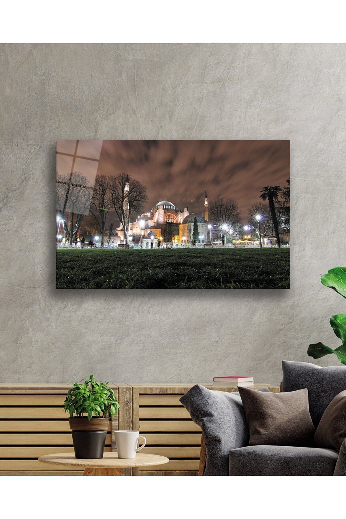 Istanbul Akşam Camii Manzaralı 4mm Dayanıklı Cam Tablo Temperli Cam