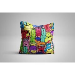 Dijital Baskılı Kırlent Kılıfı 4 Adet 43 x 43