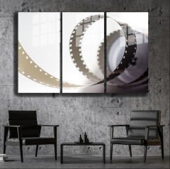Ünlü Ressamlar ve Yapıtları Modern Yaşam Alanları İçin 3'lü Dikey Cam Tablo 237