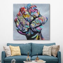 Sokak Graffiti Duvar Sanatı Kanvas Tablo, Banksy Renkli Graffiti Pop Art-5338