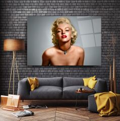 Marilyn Monroe Cam Tablo Özel Tasarım Ofis, Mutfak Çocuk Odası, Salon Dekorasyon