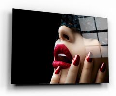 Maskeli Kadın Cam Tablo Özel Tasarım Ofis, Mutfak Çocuk Odası, Salon Dekorasyon