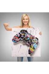 Joy Stick Graffiti Kanvas Duvar Tablosu, Banksy Sokak Graffiti Posteri-5345