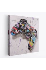 Joy Stick Graffiti Kanvas Duvar Tablosu, Banksy Sokak Graffiti Posteri-5345