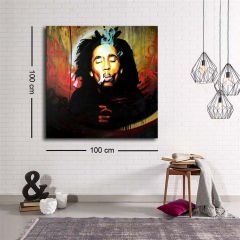 Dekoratif Baskı illüstrasyon Bob Marley Kanvas Tablo