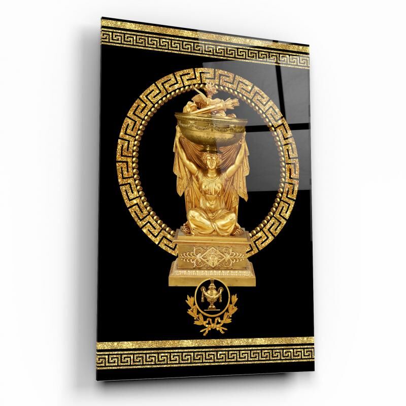 Antik Gold Cam Tablo Özel Tasarım Ofis, Mutfak Çocuk Odası, Salon Dekorasyon