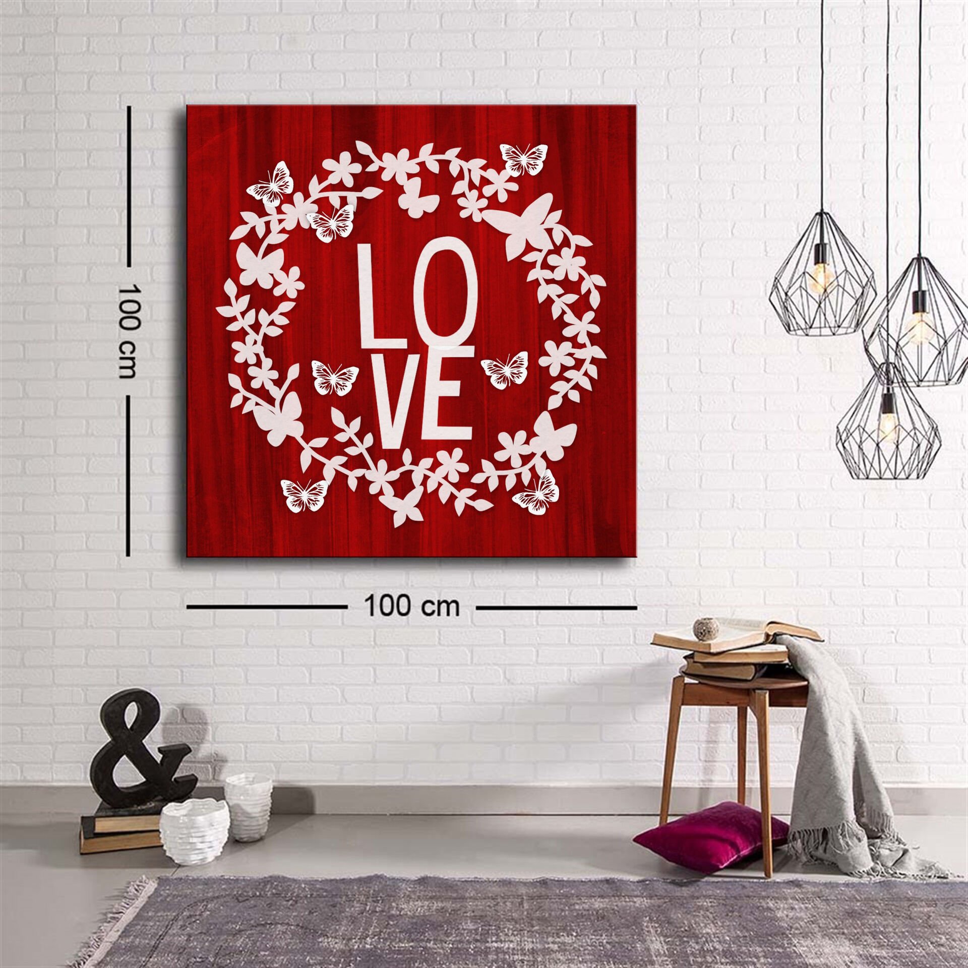 Dekoratif Baskı illüstrasyon Love-Aşk Kanvas Tablo