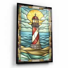 Deniz Feneri Cam Tablo Özel Tasarım Ofis, Mutfak Çocuk Odası, Salon Dekorasyon