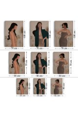 Yüzsüz Soyut Kandınlar Dekoratif Duvar Tablosu Üçlü Set-DŞ-96