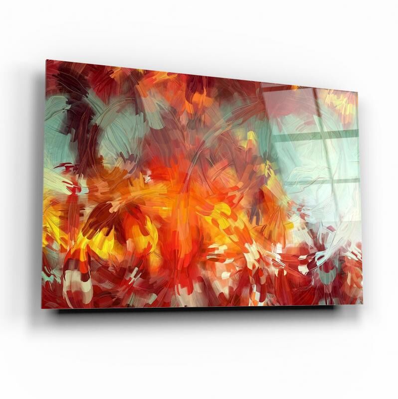 Soyut Yağlı Boya Cam Tablo Özel Tasarım Ofis, Mutfak Çocuk Odası, Salon Dekorasyon