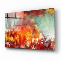 Soyut Yağlı Boya Cam Tablo Özel Tasarım Ofis, Mutfak Çocuk Odası, Salon Dekorasyon