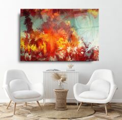 Soyut Yağlı Boya Cam Tablo Özel Tasarım Ofis, Mutfak Çocuk Odası, Salon Dekorasyon