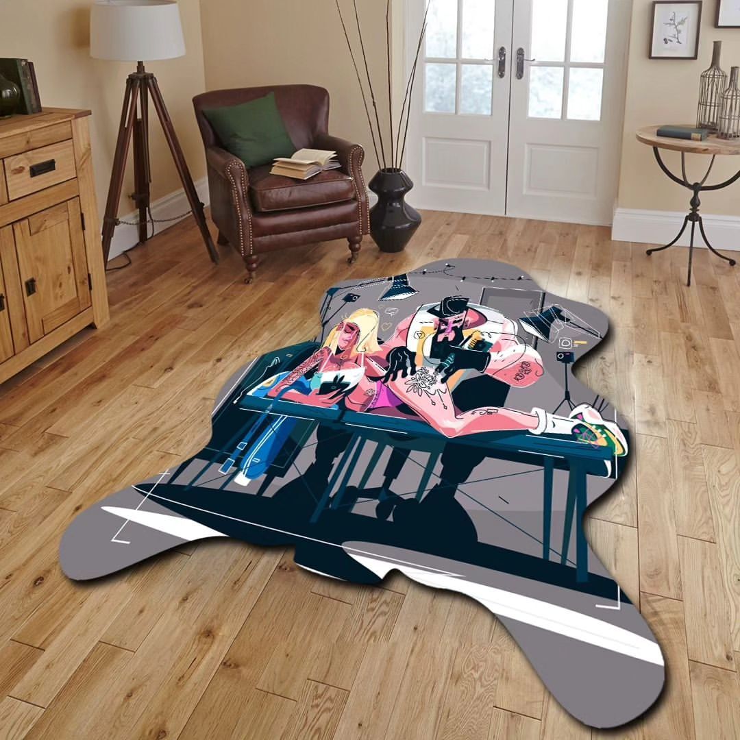 Dekoratif, 3D Baskılı  Özel Tasarım, Lazer Kesim, İnce, Kaymaz Taban Halı