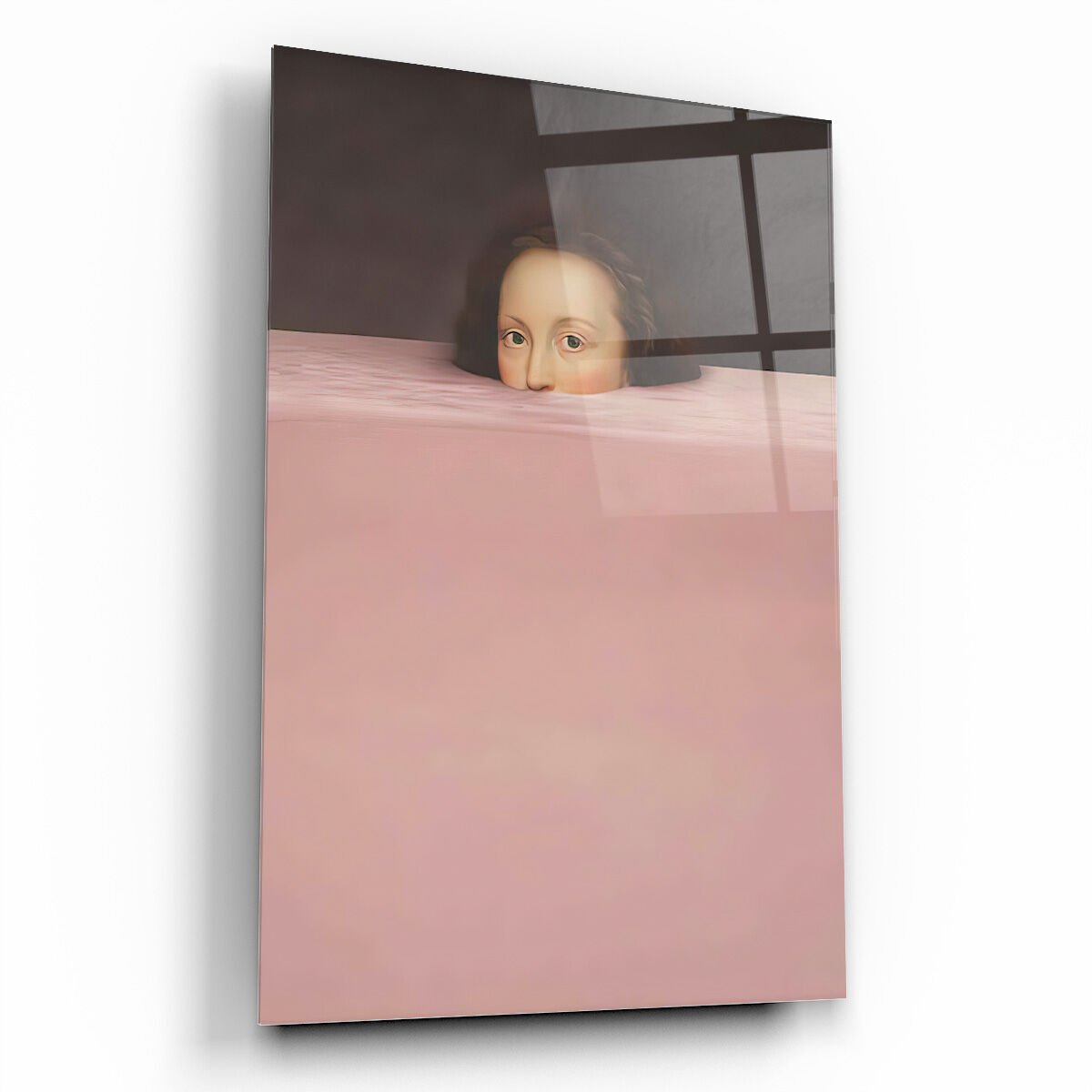 Boğulan Portre Cam Tablo Özel Tasarım Ofis, Mutfak Çocuk Odası, Salon Dekorasyon