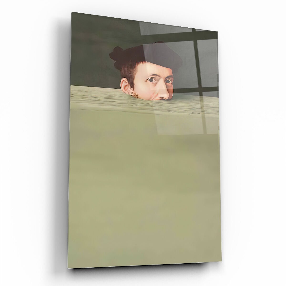 Boğulan Portre Cam Tablo Özel Tasarım Ofis, Mutfak Çocuk Odası, Salon Dekorasyon