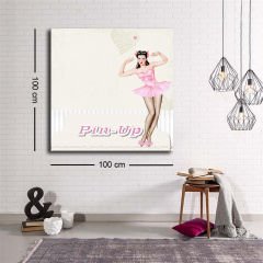 Dekoratif Baskı illüstrasyon Pin Up Kare Kanvas Tablo
