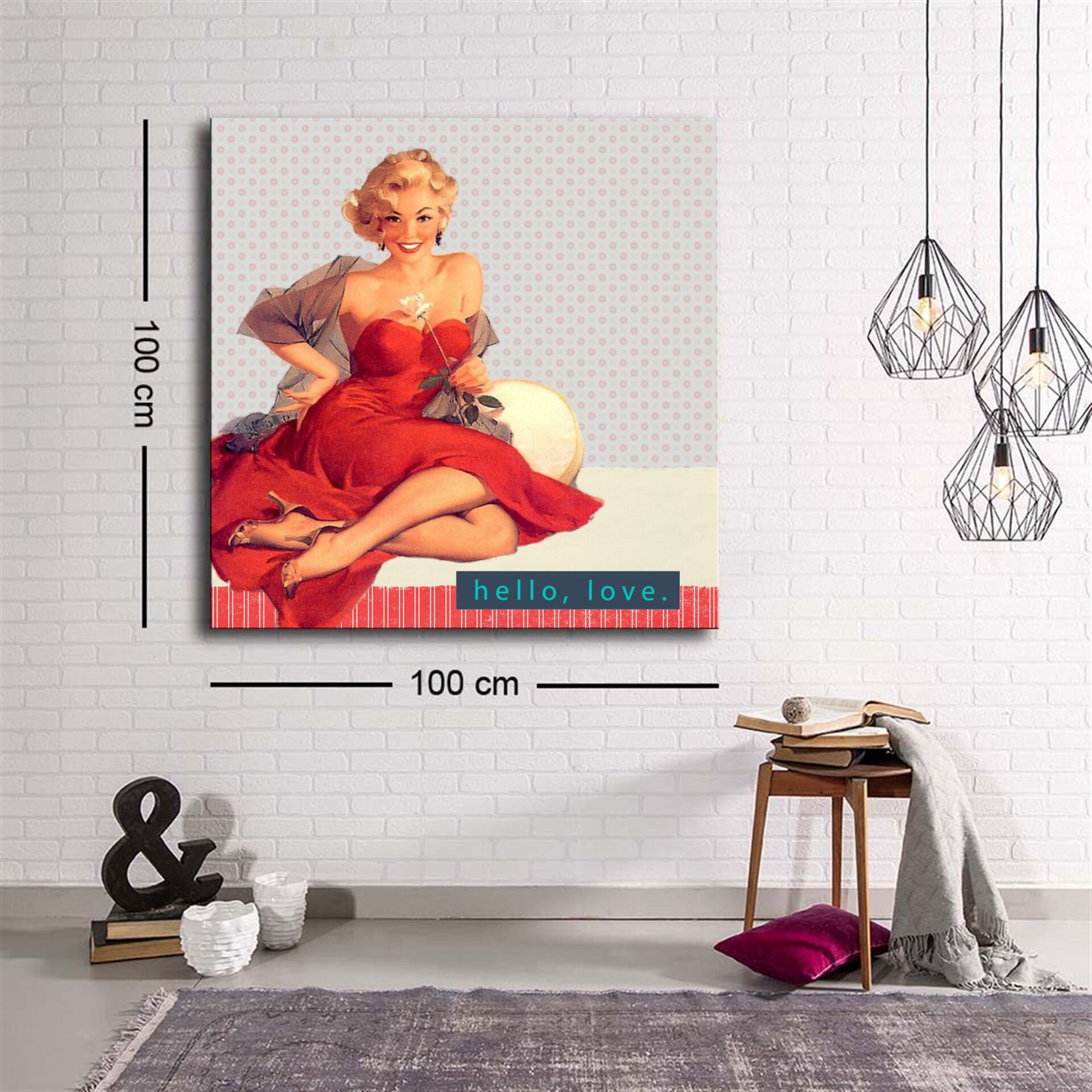 Dekoratif Baskı illüstrasyon New age Woman Kare Kanvas Tablo