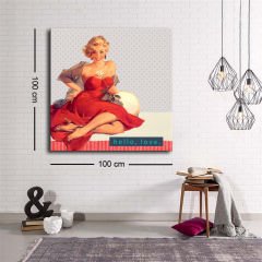 Dekoratif Baskı illüstrasyon New age Woman Kare Kanvas Tablo