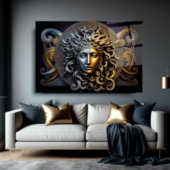Medusa Cam Tablo Özel Tasarım Ofis, Mutfak Çocuk Odası, Salon Dekorasyon